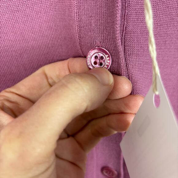 ASPESI Pink V-Neck Wool Cardigan Sweater NEW pockets - Picture 6 of 12